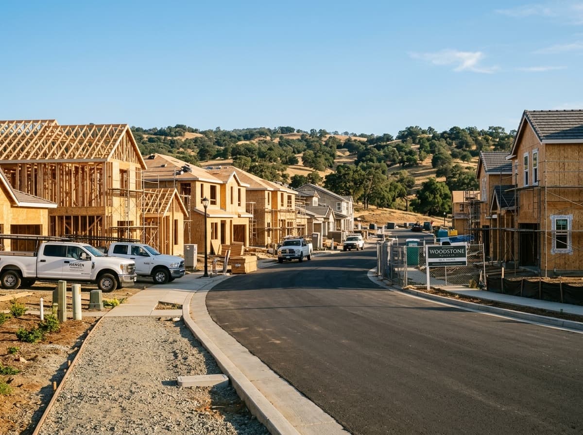 New residential construction in Roseville, California